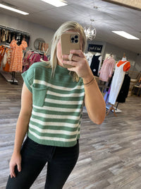 Peach Love - Striped Sweater Vest