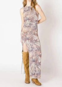 Dex - Abstract Maxi Dress With Slit