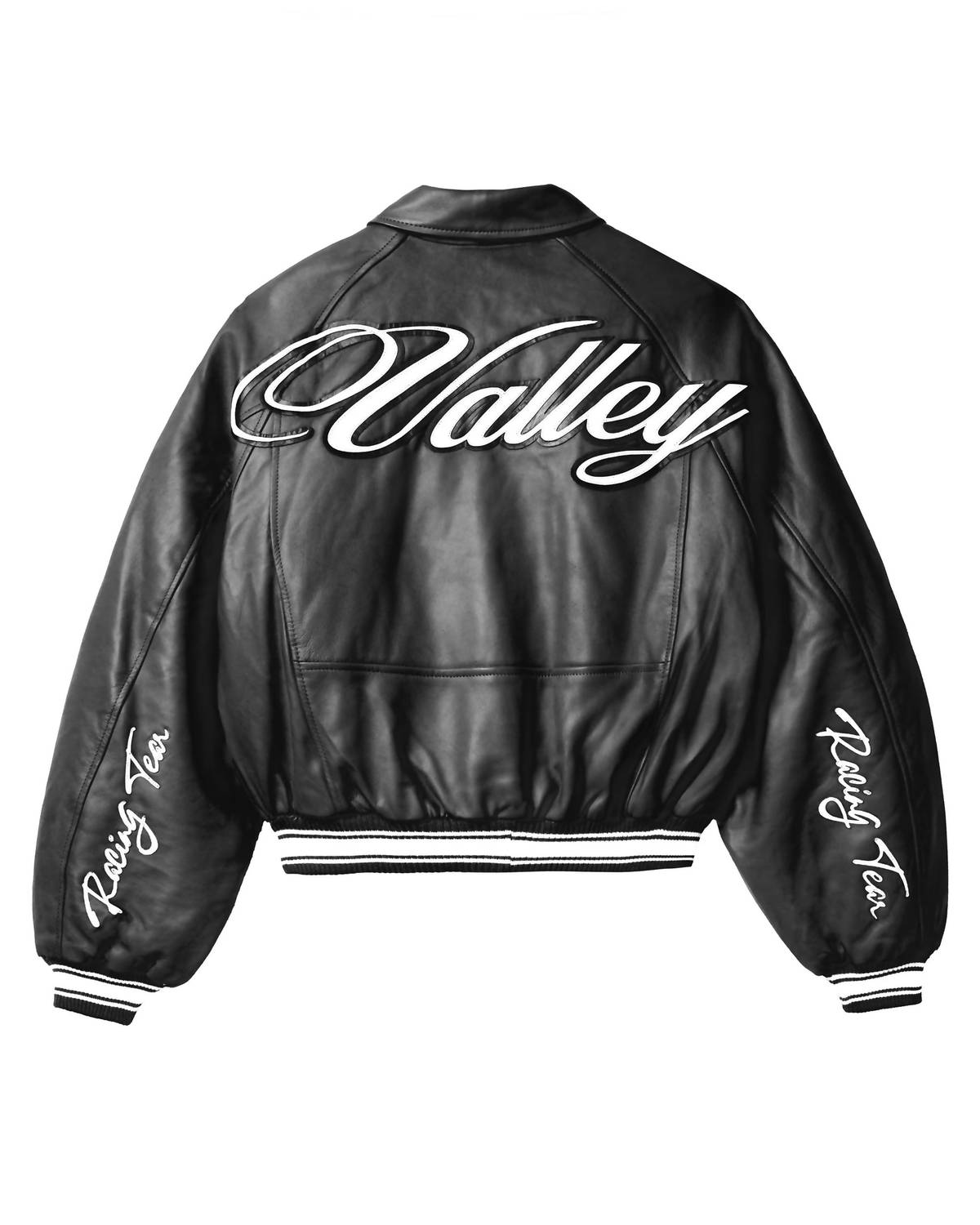 Vale Forever Men's Leather Coach Jacket in black - men's jacket - detail view