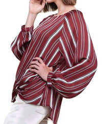 Umgee - Striped Gathered Blouse