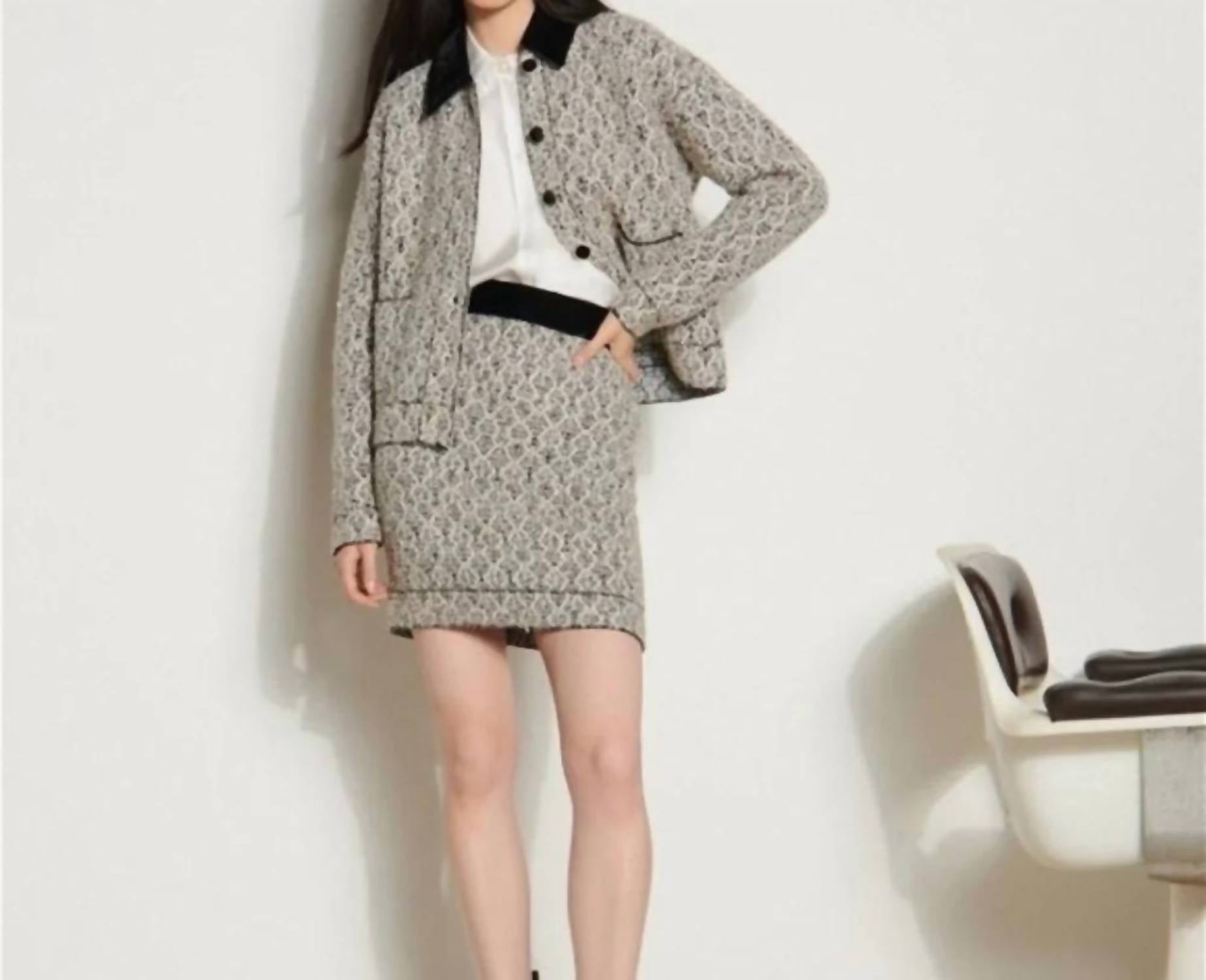 Sandro - Short Lurex Jacquard Knit Skirt