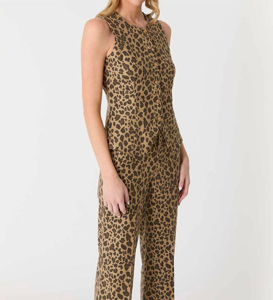 Level99 - Sophia Leopard Print Vest