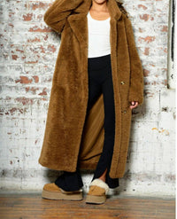 Katie J NYC Girls Paddie Coat in teddy bear brown - item