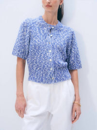 White + Warren - Marled cotton blend top