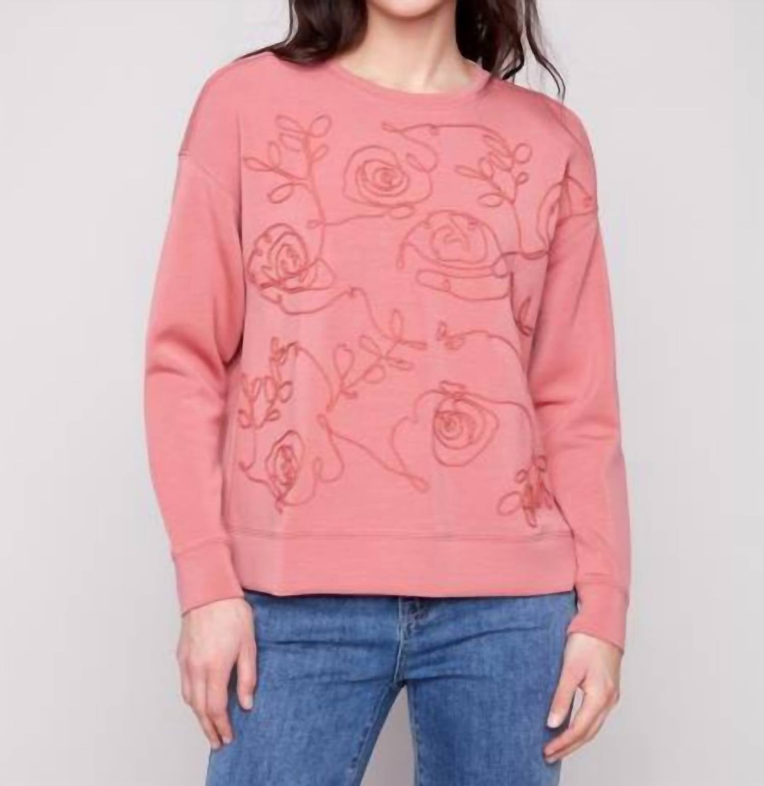 Charlie B - Scuba Knit Top With Soutache Front Detail