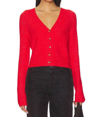 Free People School Girl Cardigan in cherry pop melange - women's cardigan