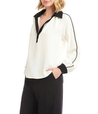 Karen Kane - Colorbock Edge Stitch Top