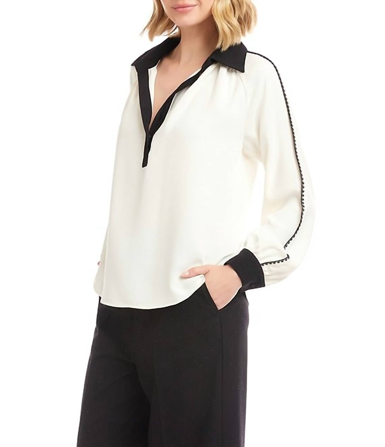 Karen Kane - Colorbock Edge Stitch Top