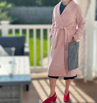 Amelia K. Luxe Open Front Coat in blush pink - women's jacket
