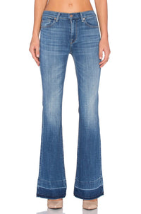 7 For All Mankind Ginger Wide Leg Trouser Jeans in bright light broken - women's jeans