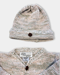 Gita - Boy's 2 Pc Sweater & Hat With Brown Faux Leather Buttons