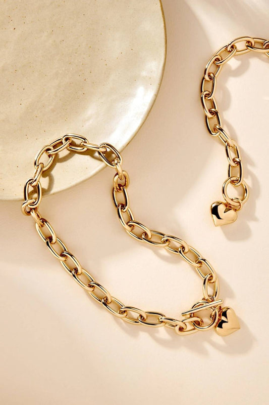 Eklexic - Women's Alana Puffy Heart Charm Bracelet