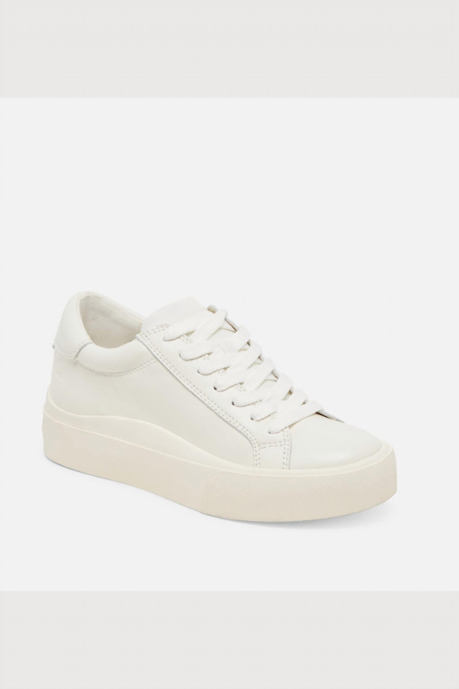 Dolce Vita Women's Zayn 360 Sneakers in white leather - women's sneaker - detail view