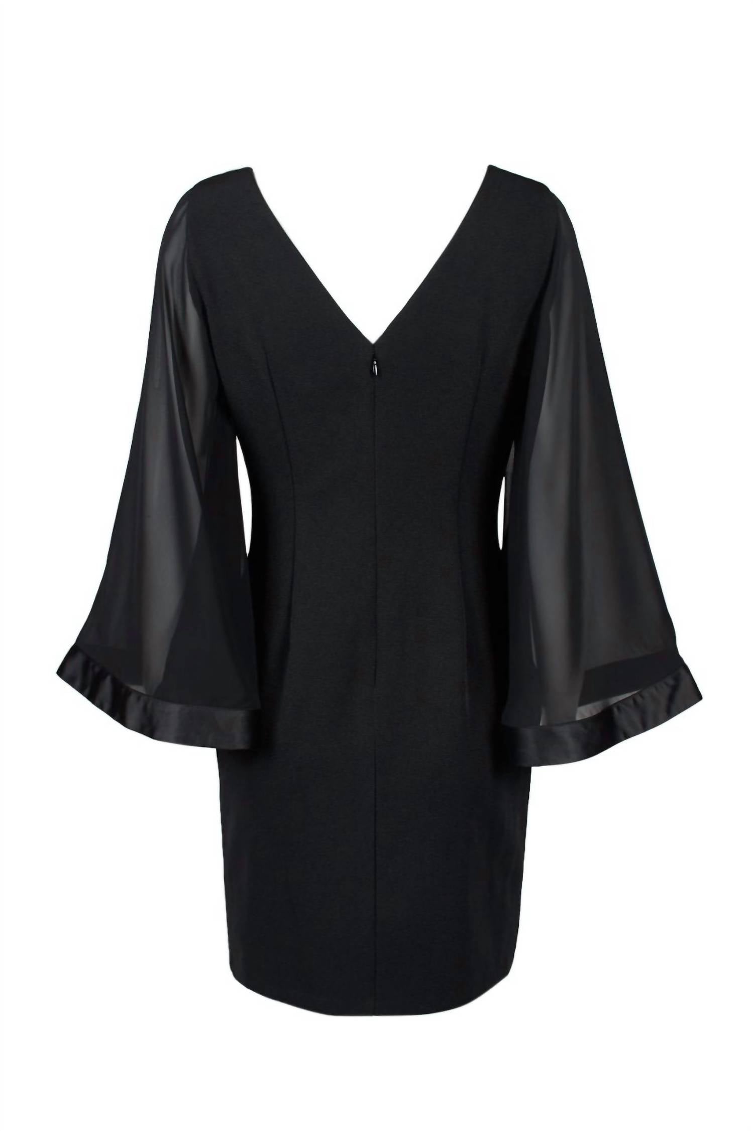 Adrianna Papell - Boat Neck Ottoman Chiffon Dress