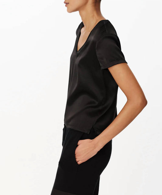 Atm - Stretch Charmeuse V-neck Tee