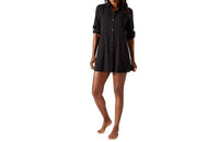 TOMMY BAHAMA Clip Jacquard Boyfriend Cover-up Shirt in black - women's shirt - detail view