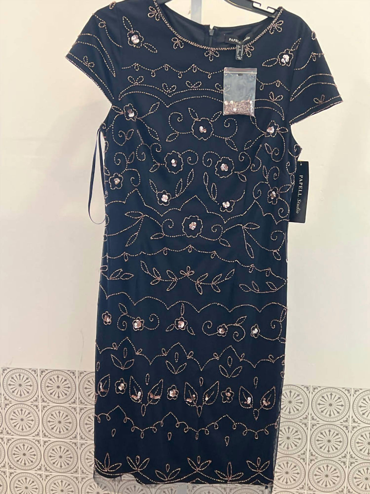 Adrianna Papell - Women's Beaded Mini Sheath Dress
