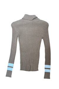 J. Society - Women's Striped Ribbed Turtleneck Top