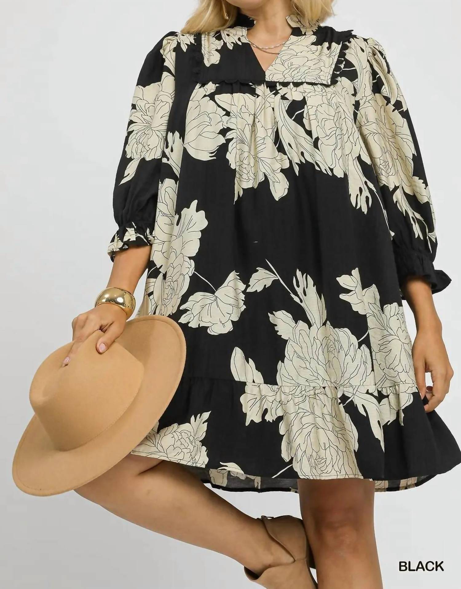 Umgee - Floral Tiered Babydoll Dress