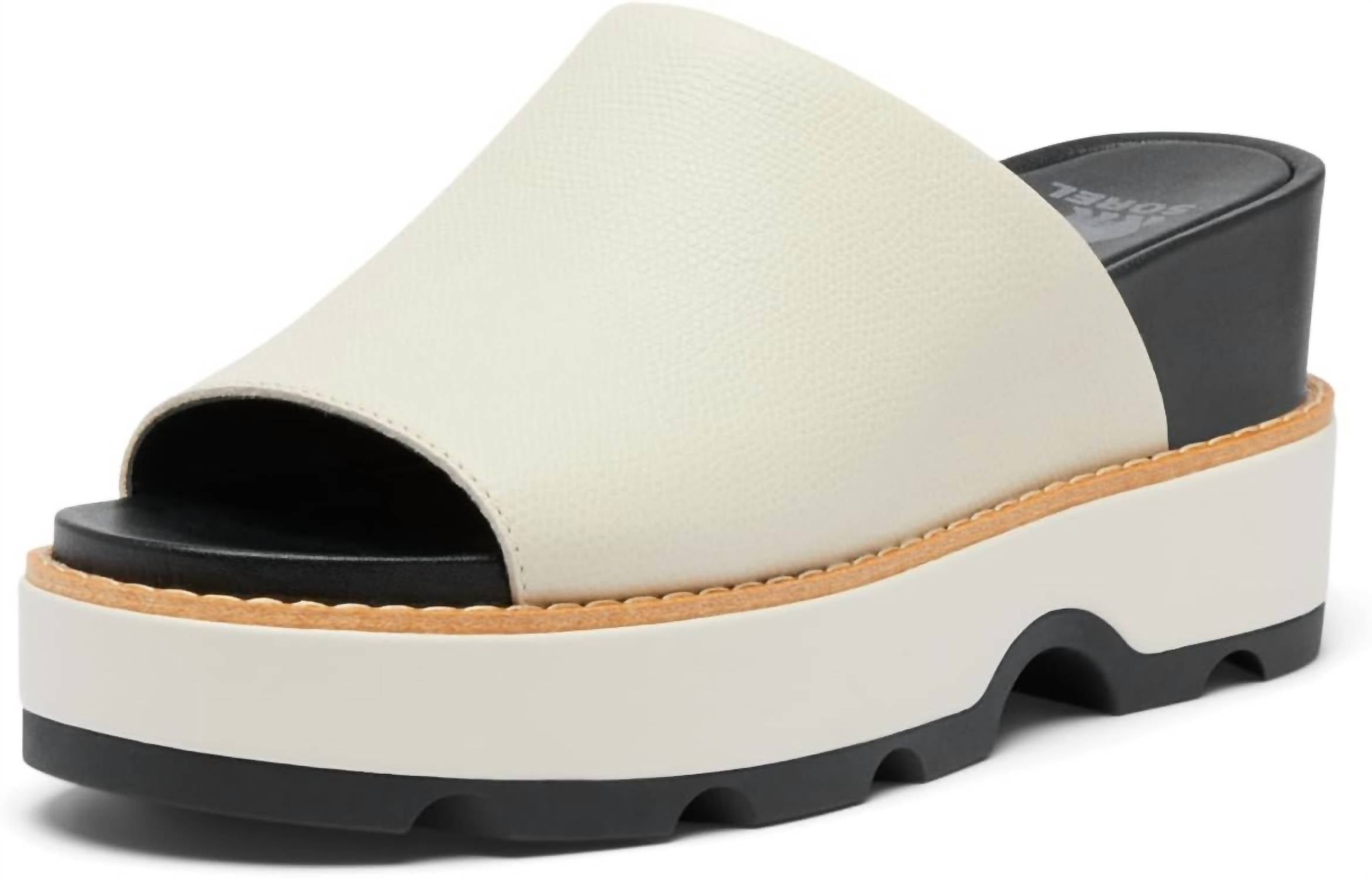 SOREL Women's Joanie IV Slide Wedge in chalk black - women's sandal