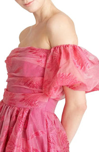 Monique Lhuillier - Floral Off The Shoulder Organza Ball Gown