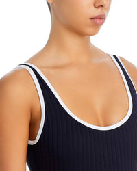 SOLID & STRIPED Luela One Piece in black and white - women's swimwear - alternate view