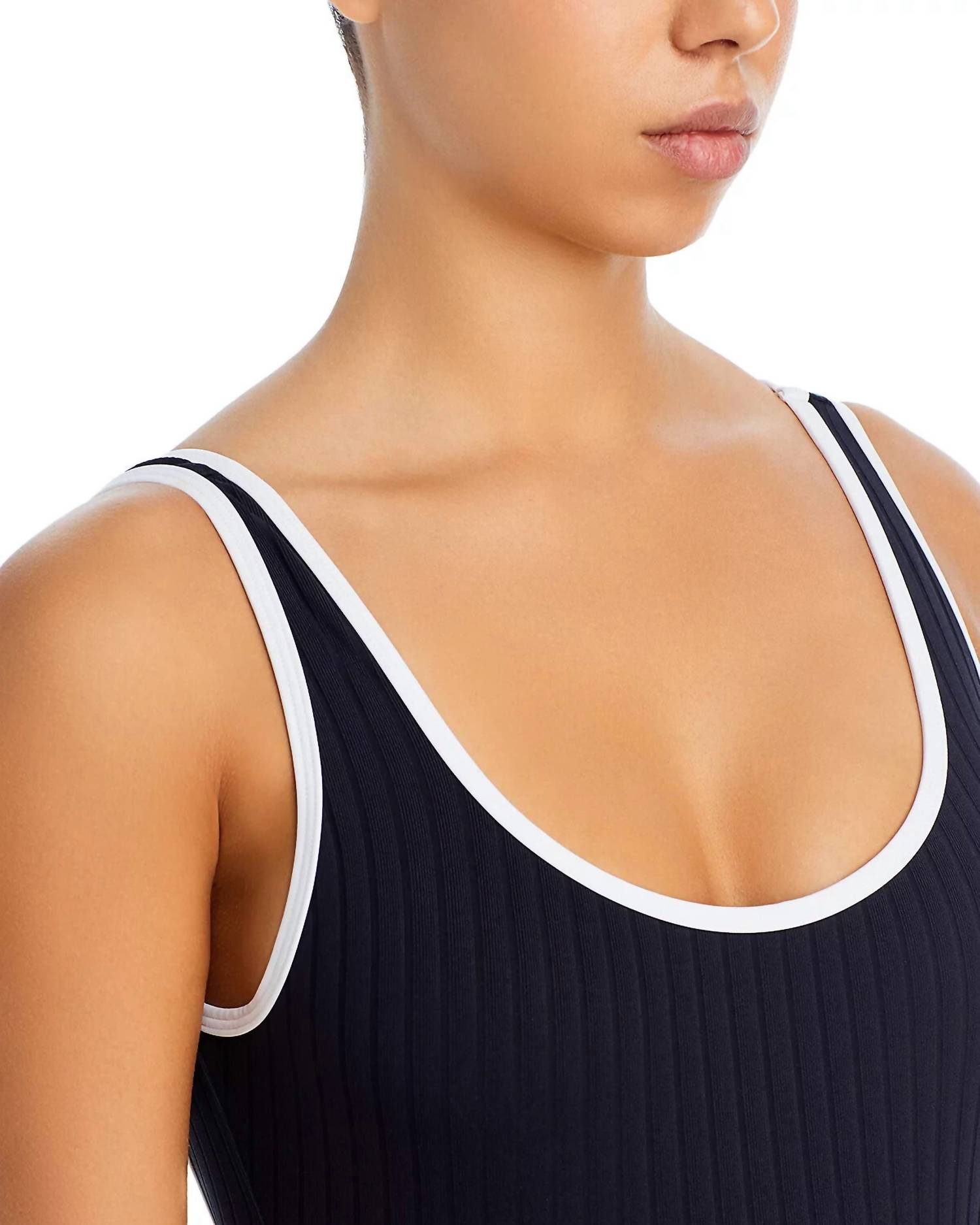 SOLID & STRIPED Luela One Piece in black and white - women's swimwear - alternate view