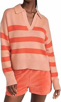 Velvet By Graham & Spencer - Lucie Striped Polo Sweater