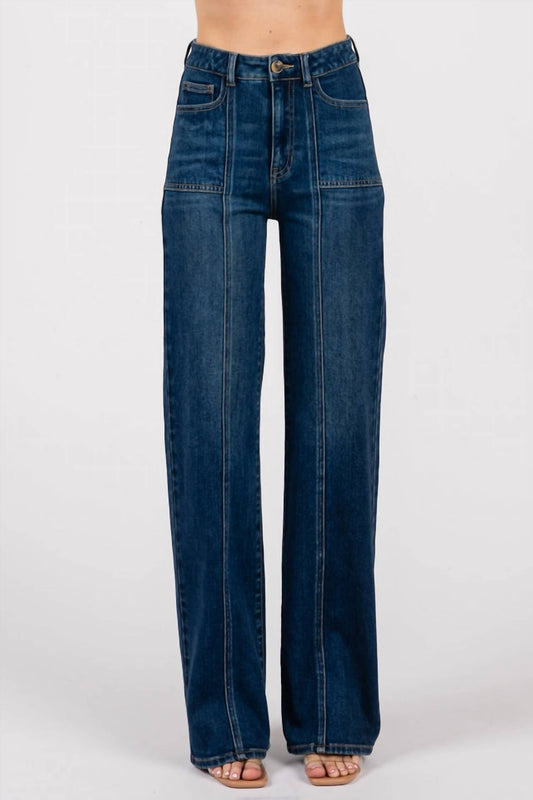 Letter To Juliet - Briggs Street Front Seam Dark Straight Leg Denim Jeans