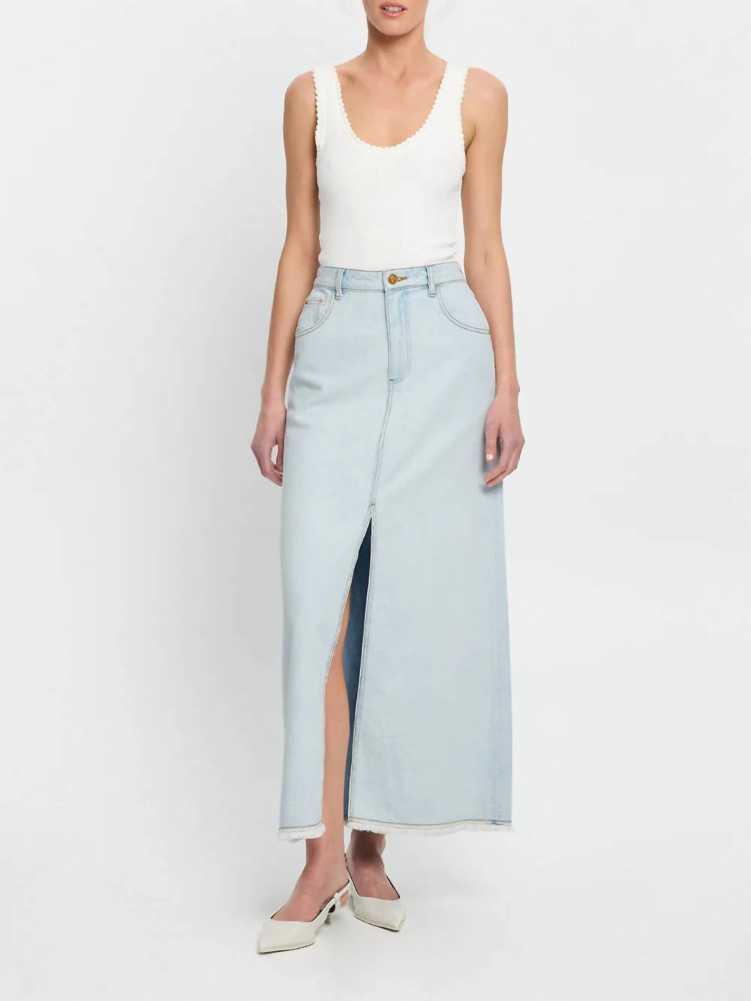 KIVARI Zoya Skirt in pale indigo - women's skirt