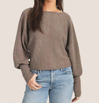 Dylan Andie Dolman Sleeve Knit Top in mocha - women's long sleeve top