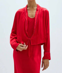 Raquel Allegra Windsor Jacket in red - women's jacket - detail view