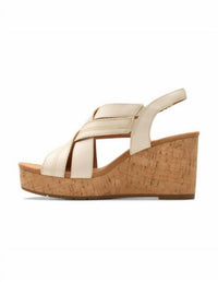 Clarks Women's Sabina Sling Back Sandals in cream leather - women's sandal - alternate view