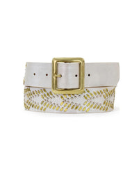 Calleen Cordero - Women's Pearl Studded Leather Belt