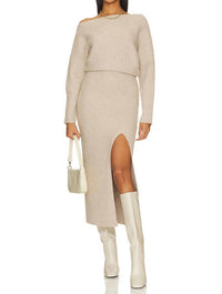 Line And Dot - Alta Off The Shoulder Sweater Midi Dress