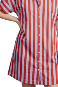 Thml - Striped Short Sleeve Button Up Dress