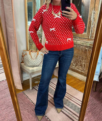 She + Sky - Two Tone Bow Sweater