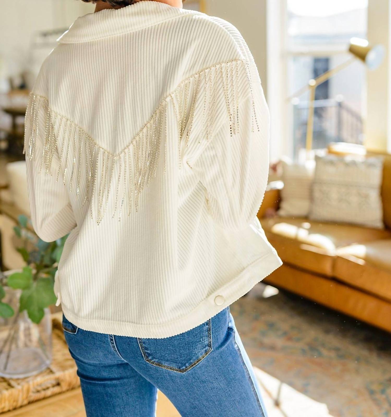 Andree By Unit - Loretta Rhinestone Fringe Jacket