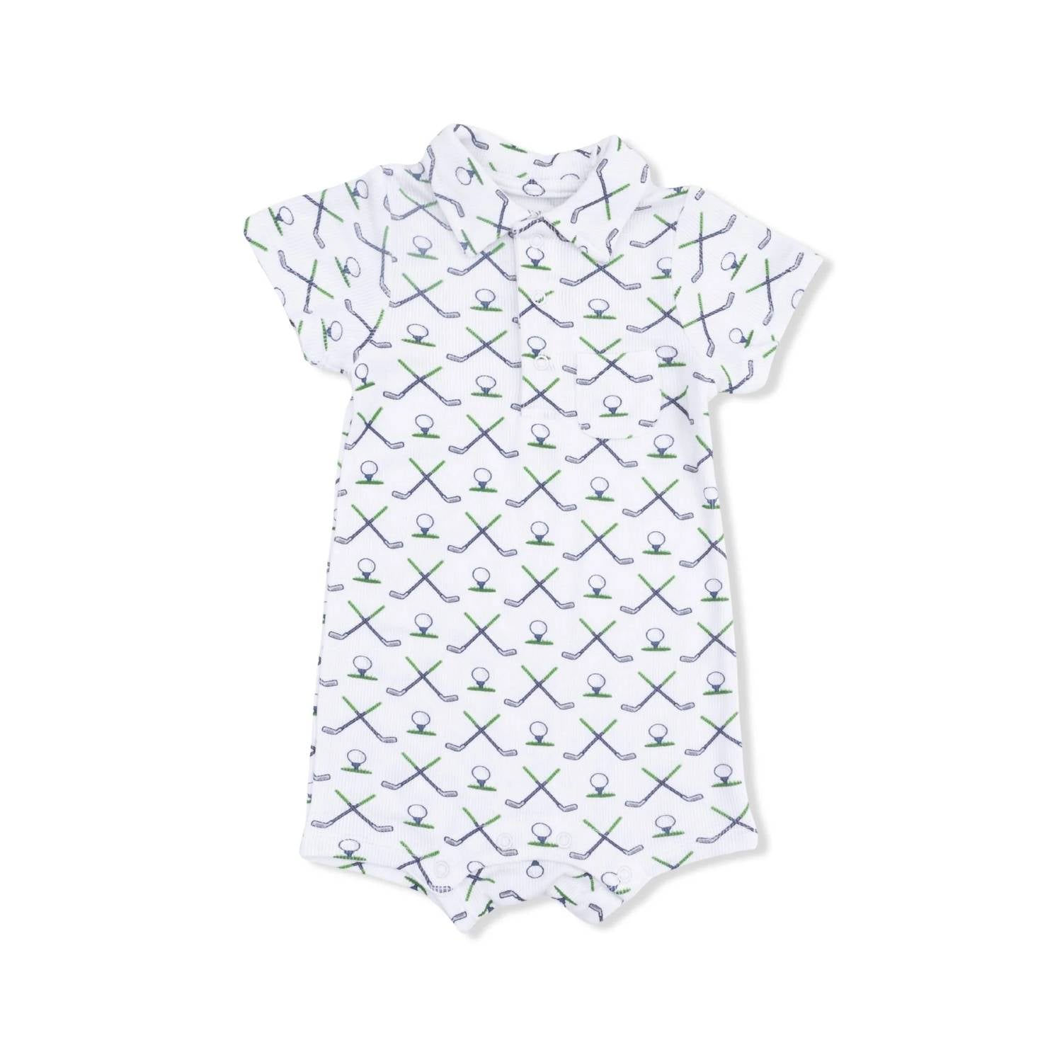 Angel Dear - Kids Simple Golf Ribbed Modal Polo Shortie