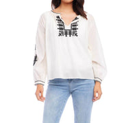 Karen Kane - Charlee Embroidered Peasant Top