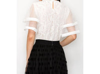 Ina Fashion - Eleanor Lace Ruffle Sleeve Top