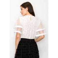 Ina Fashion - Eleanor Lace Ruffle Sleeve Top