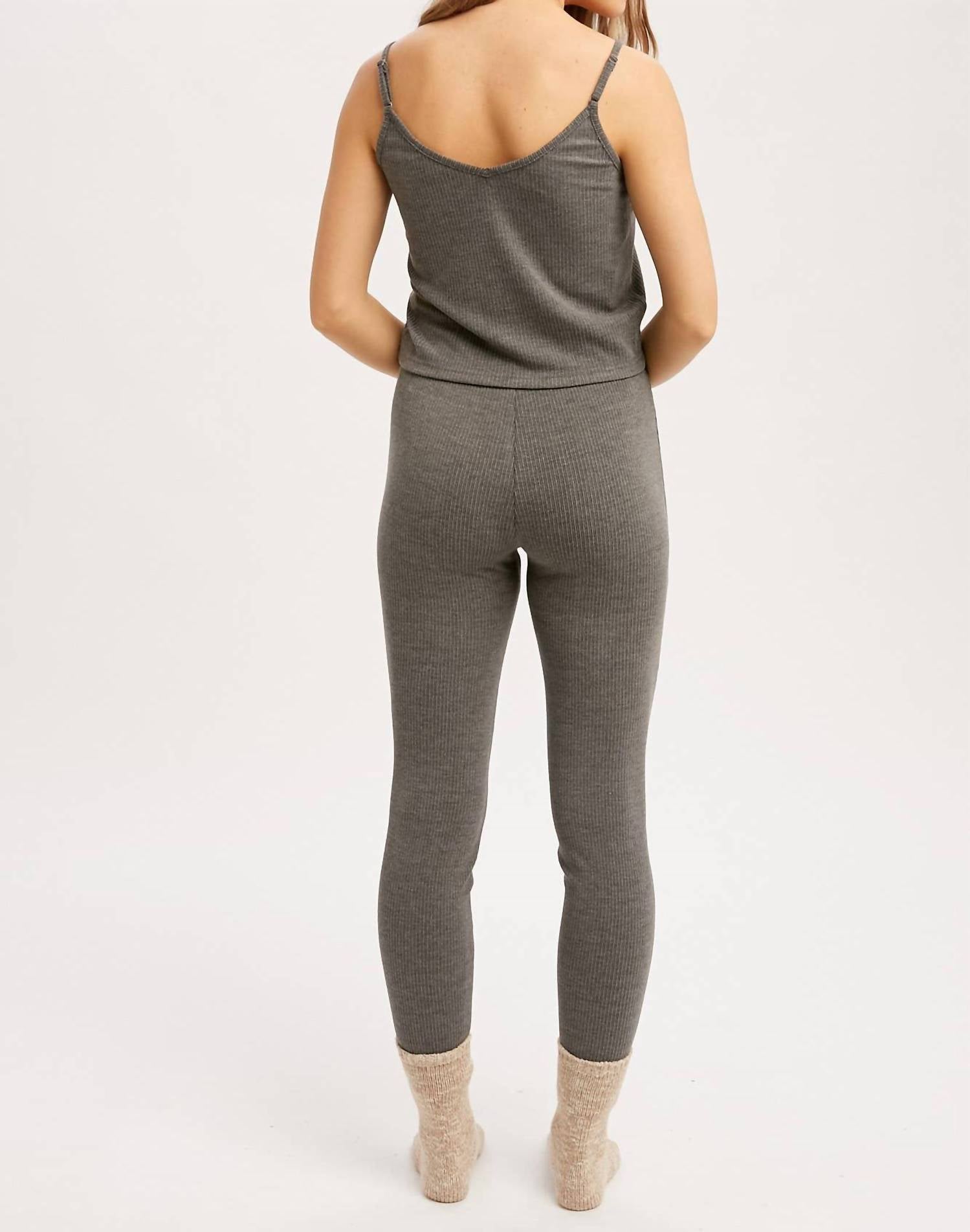 Listicle - Ribbed Knit Cami & Leggings Lounge Set