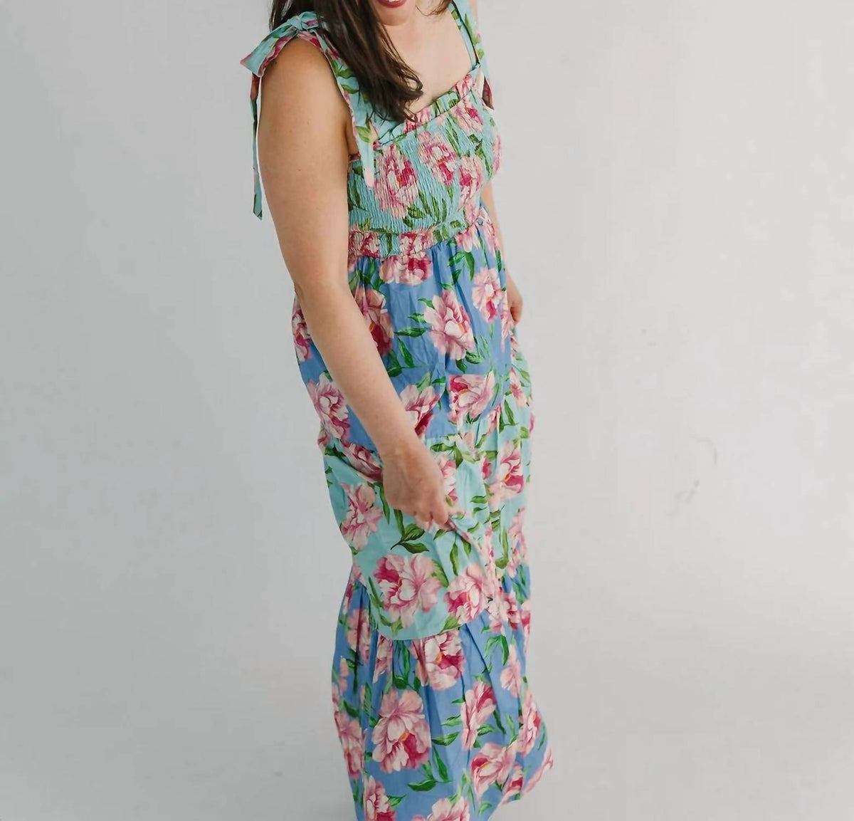 Flying Tomato - Patchwork Printed Woven Maxi Dress