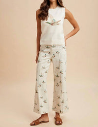 Anniewear - Daisy Duck Mallard Printed Wide Leg Jeans