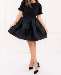 2.7 August Apparel - Short Sleeve Organza Mini Dress
