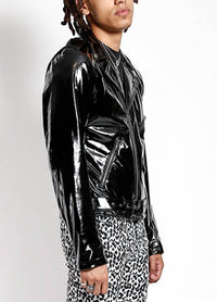 Tripp NYC Moto Jacket in black - men's jacket - detail view