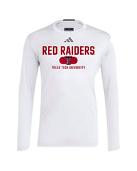 adidas Men's Texas Tech Fall D4T Long Sleeve T-shirt in white - men's long sleeve top