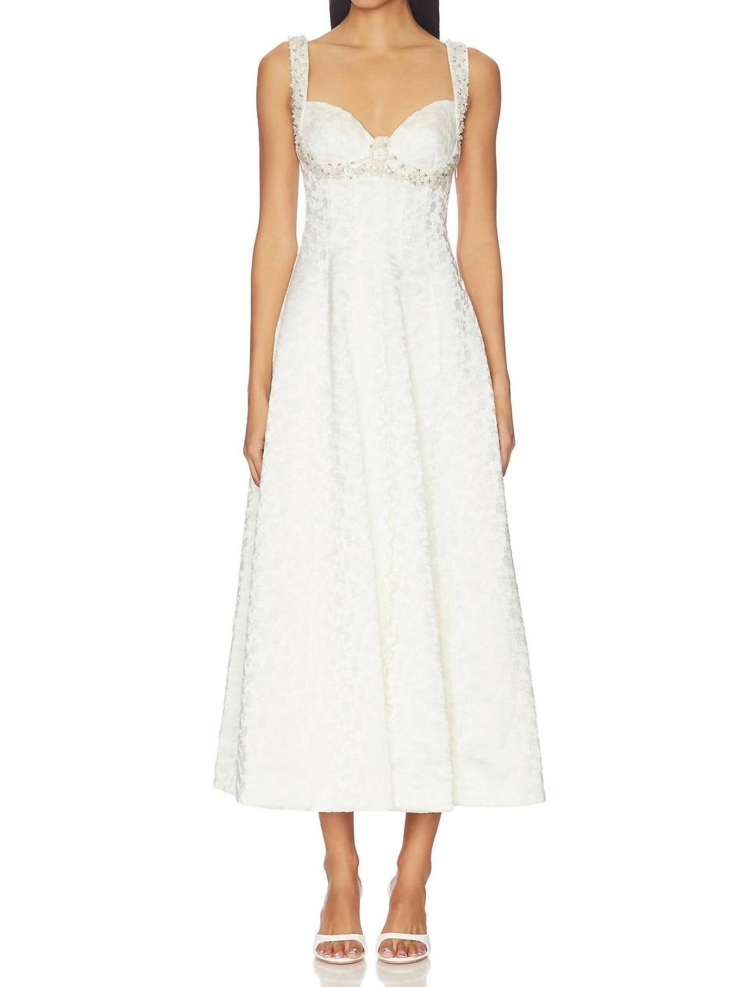 Simkhai Women's Charlotte Sleeveless Midi Dress - White