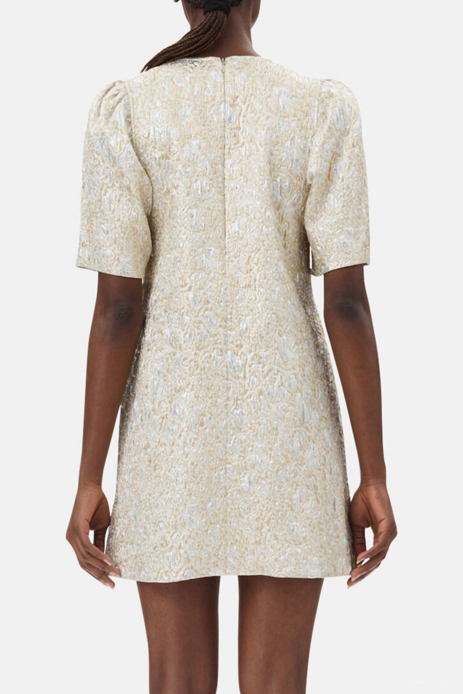 Ganni - Metallic A-line Mini Dress